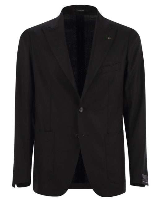 Tagliatore Black Two-Button Wool Jacket for men
