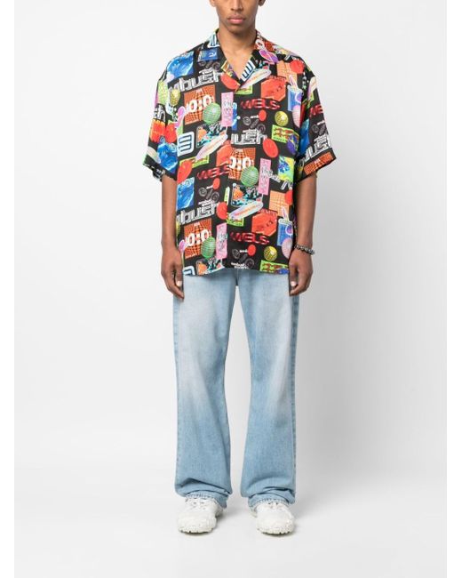 Ambush Multicolor Graphic Print Cuban Collar Shirt for men