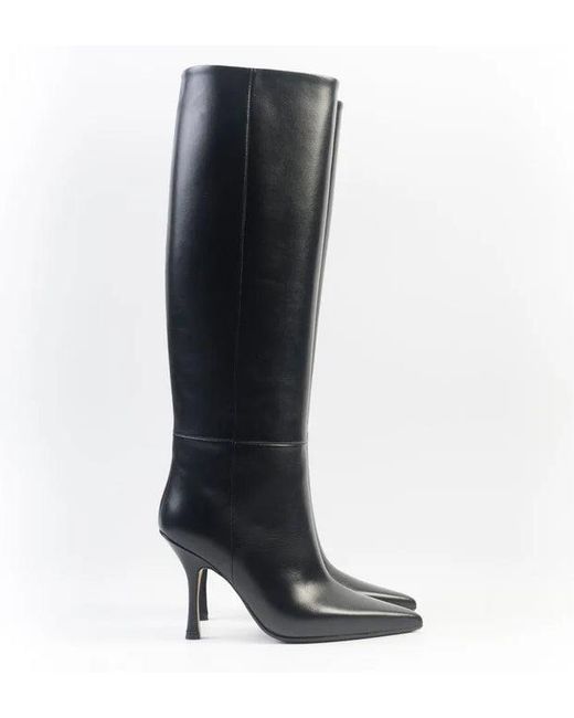 Anna F. Black Leather Boot