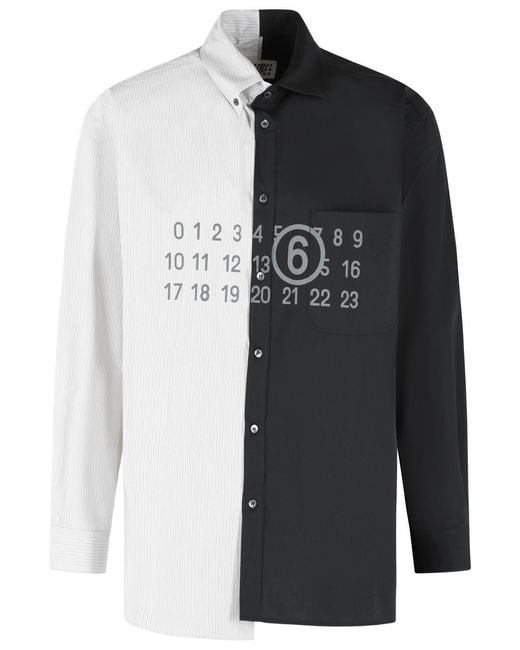 MM6 by Maison Margiela Gray 'Color Block' And Cotton Shirt for men