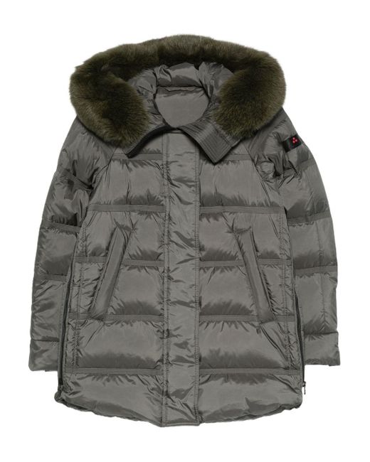 Peuterey Hooded Midi Down Jas in het Gray