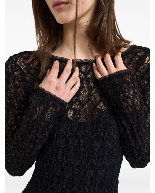 Forte_forte Black Lace Long Dress
