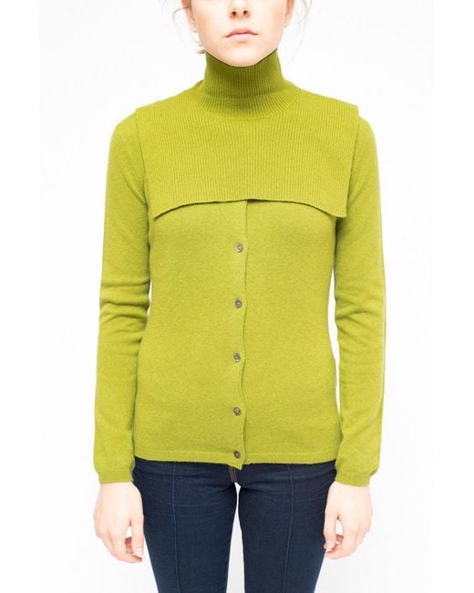 LA ROSE Yellow Jabot Cashmere Green