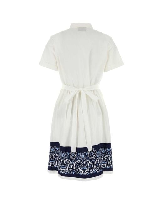 Miu Miu White Cotton Blend Shirt Dress