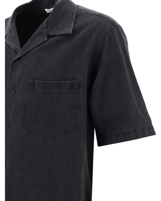 Camicia "Selvedge" di Auralee in Black da Uomo