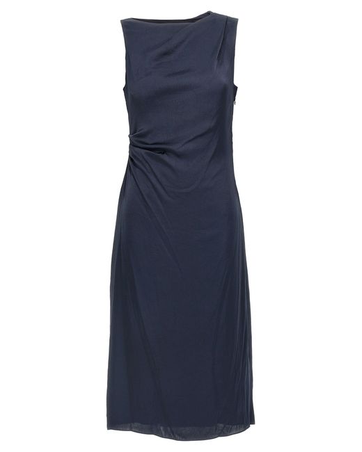 Theory Blue Silk Effect Dress