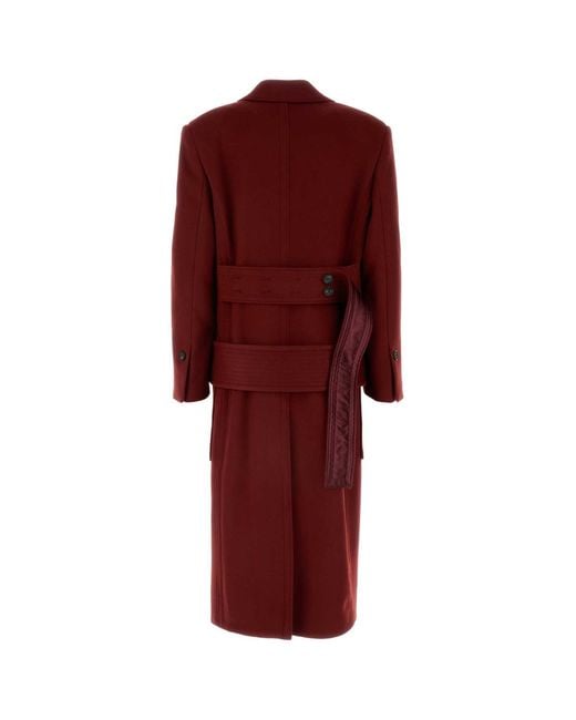 Ferragamo Red Tiziano Wool Blend Coat