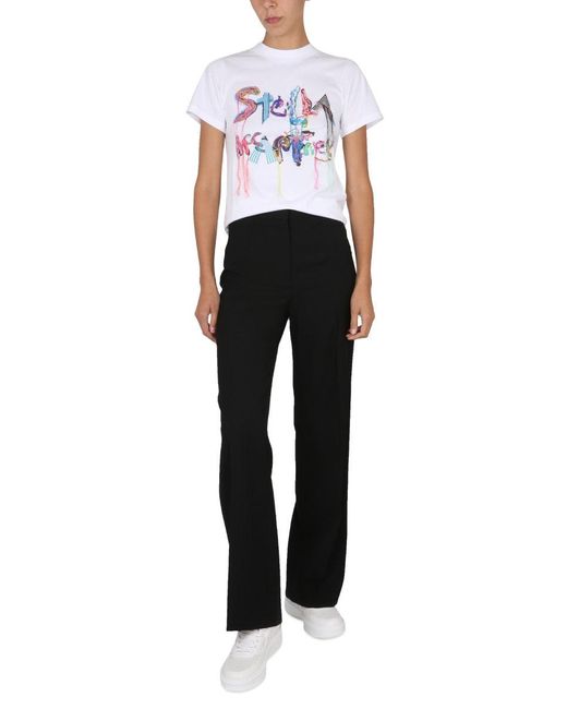 Stella McCartney Gray Stella Mc Cartney Logo Print T Shirt