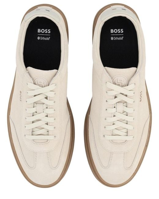 Boss White Leather Sneaker for men