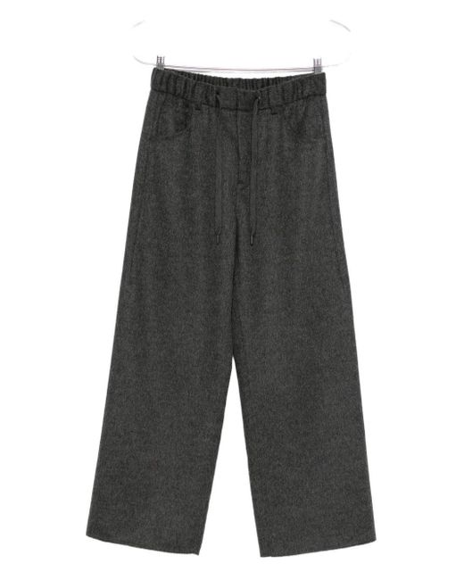 Brunello Cucinelli Gray Wollkordelstringhose