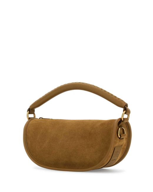 Burberry Brown Camel Suede Hebden Handbag