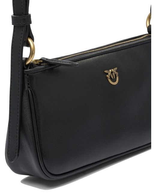 Pinko Black 'Half Moon Baguette' Mini Crossbody Bag