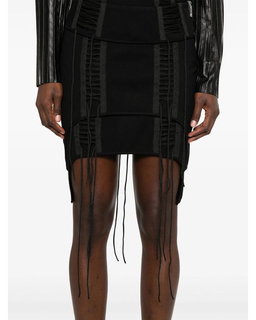 Helmut Lang Mini-Rok Met Veters in het Black