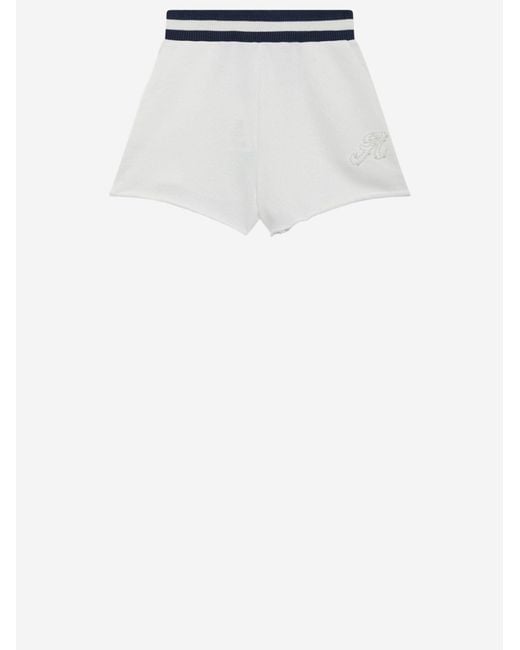 Autry White Cotton Shorts With Logo