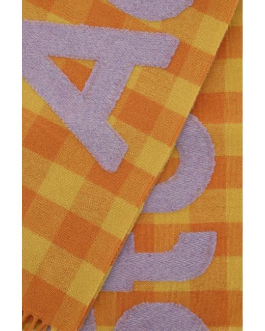 Acne Check Logo Schal in Orange für Herren
