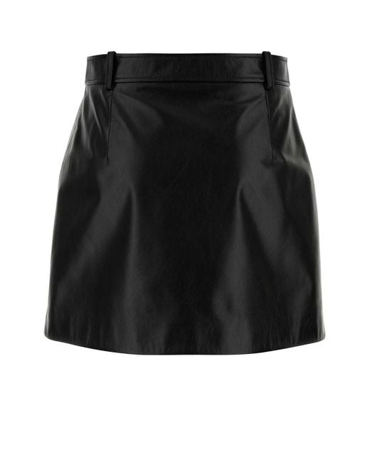 Gucci Black Leather Mini Skirt