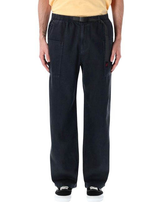 Gramicci Blue Cotton Hemp Relaxed Pants