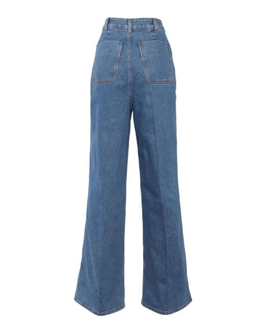 Philosophy Di Lorenzo Serafini Blue Straight-Leg Denim Jeans With High Waist