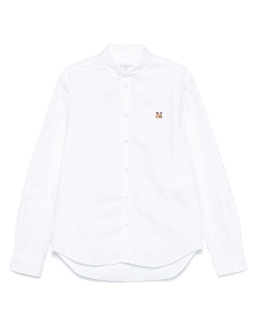 Maison Kitsuné Overhemd Met Vossenkop in het White voor heren