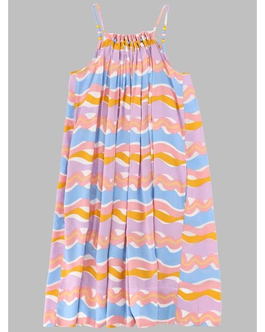 Stella McCartney Gray Mini Soft Fabric Dress For Girls