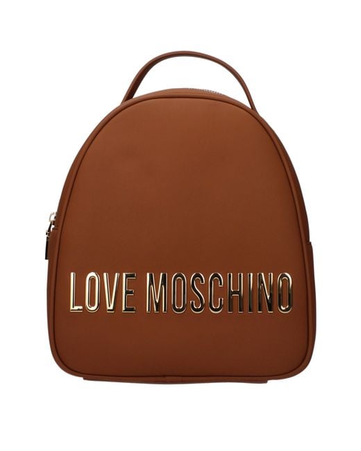 Love Moschino Brown Zaini E Marsupi Eco-Friendly Donna Poliuretano Marrone/Noce