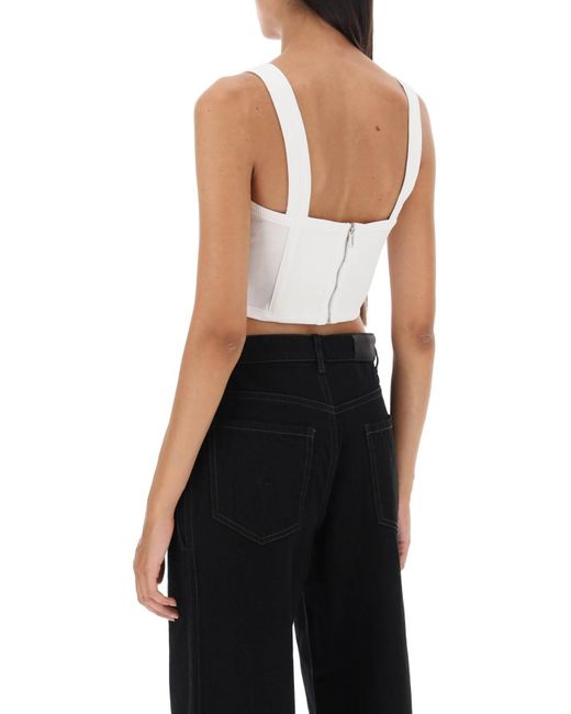 Dion Lee White Corset Top in Jersey