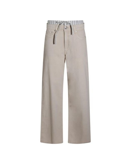 Rag & Bone Gray Striped-Waist Drawstring Jeans