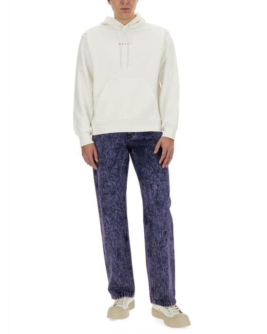 Marni Blue Sweatshirt With Logo for men