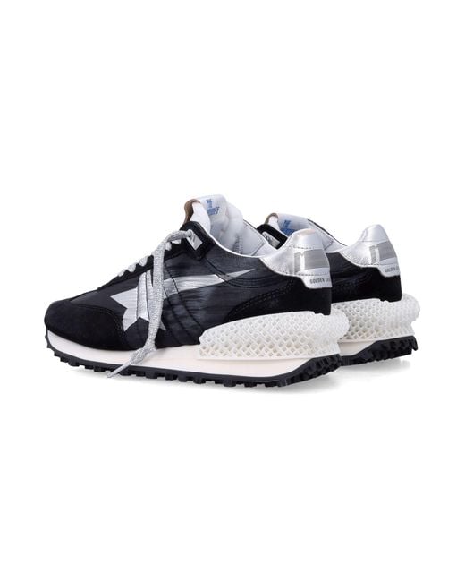 Golden Goose Deluxe Brand Blue Graphic Running Sneakers