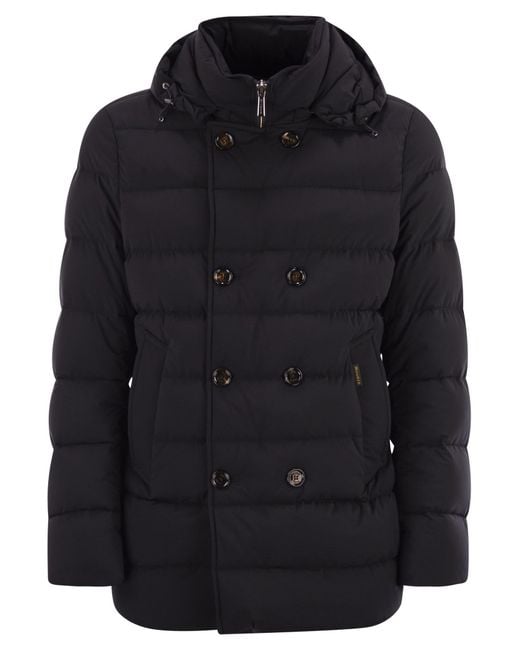 Moorer Black Florio Kn Double Breasted Down Jacket for men