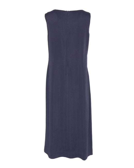 Alberta Ferretti Blue Midi Dress With Floral Appliqués