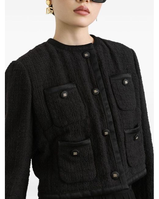 Dolce & Gabbana Black Jacke Dg Aus Einem Baumwollgemisch