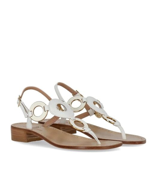 Paolo Ferrara White Jewel Sandal