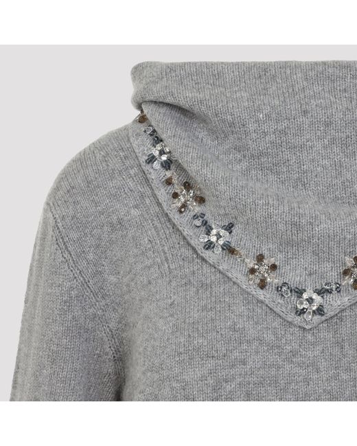 Prada Gray Cashmere Sweater