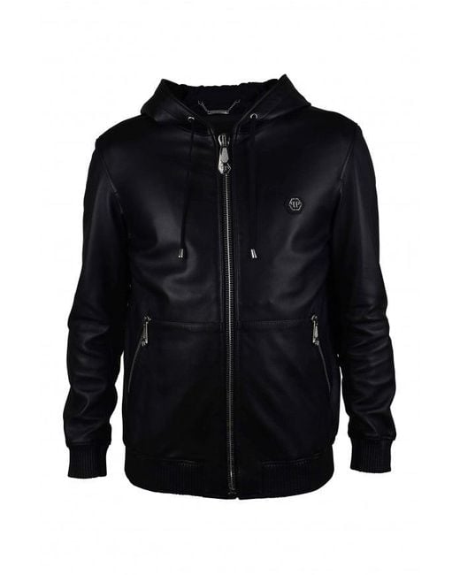 Philipp Plein Blue Hooded Jacket