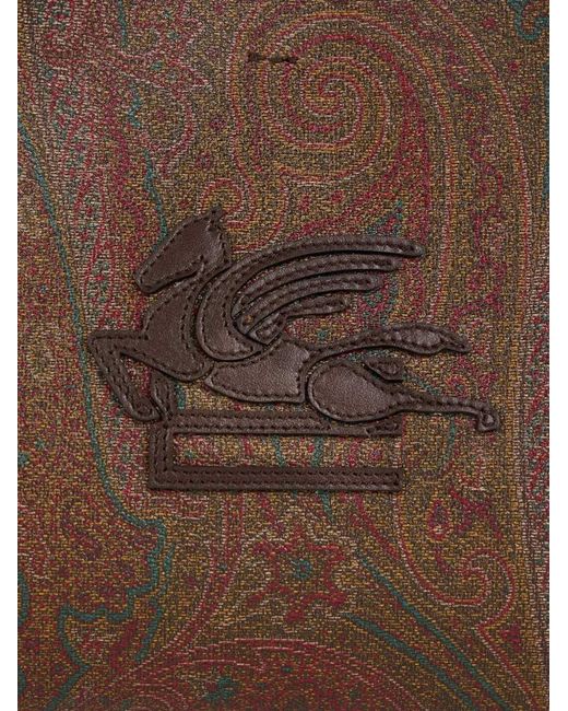 Etro Brown Arnica Libra Small Tote Bag With Paisley Print
