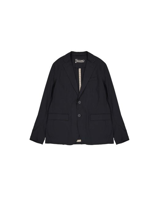 Herno Blue Single Breasted Blazer