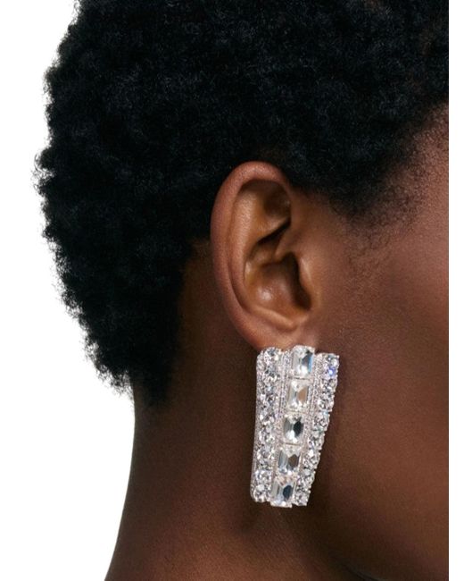 Boucles d'oreilles multiportraits Self-Portrait en coloris Metallic