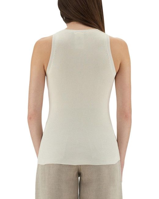 Fendi Natural Tank Top Logo Dévoré