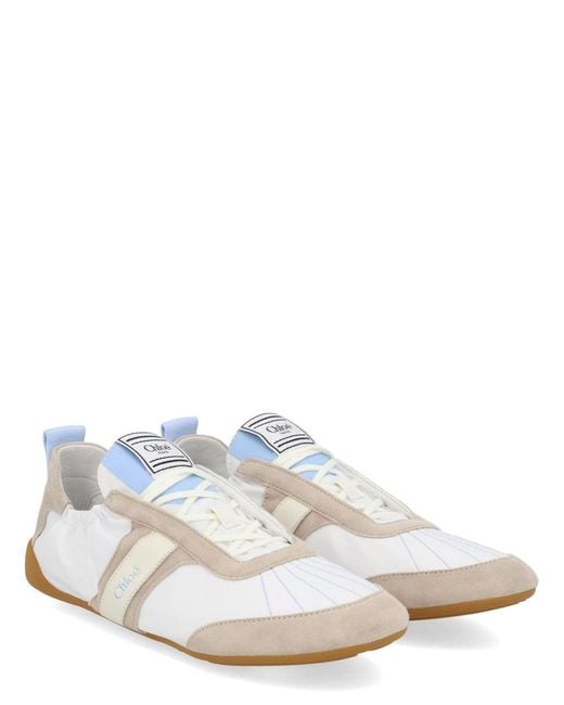 Chloé White Multi Color Logo Sneakers
