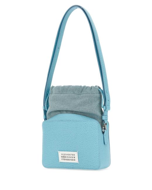Maison Margiela Blue Leather And Fabric 5 Ac Bucket Bag for men