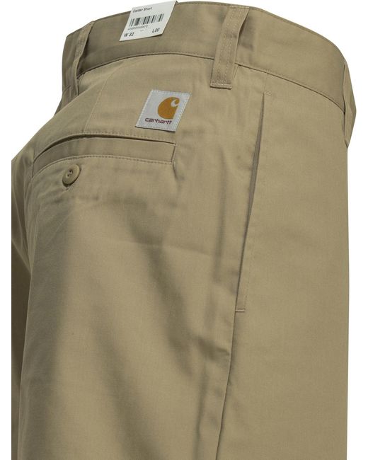 Carhartt Green Calder Five-Pocket Polyester Cotton Shorts for men
