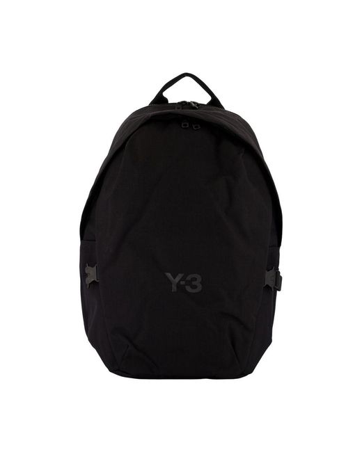 Y-3 Black Schwarzer Synthetik-Rucksack Mit Magnetverschluss