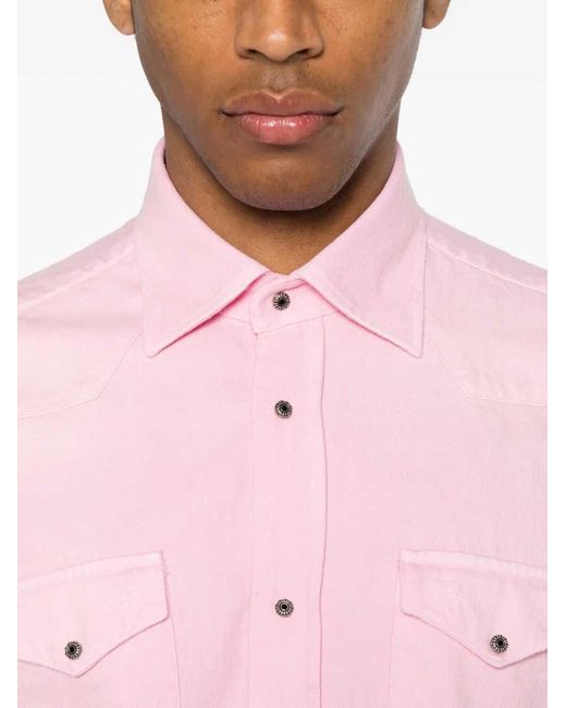 Sartorio Napoli Pink Texas Shirt With Pocket