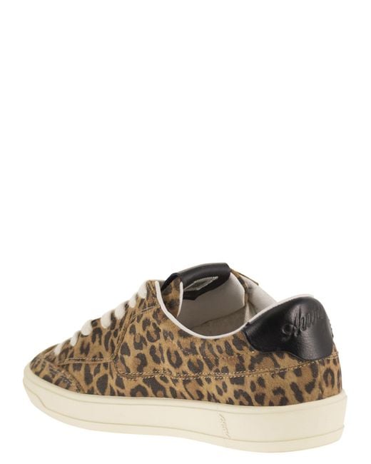 Autry Brown Windscape Suede Trainers With Animal Print