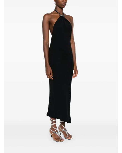 The Attico Black Halterneck Midi Dress