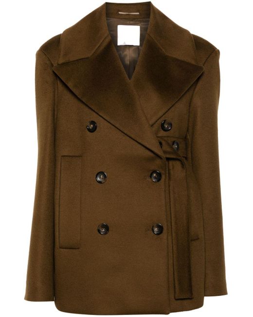 Sportmax Brown Wool Short Coat