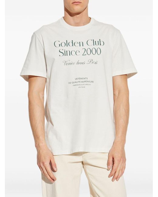 Golden Goose Deluxe Brand Katoenen T-Shirt Met Logoprint in het White voor heren