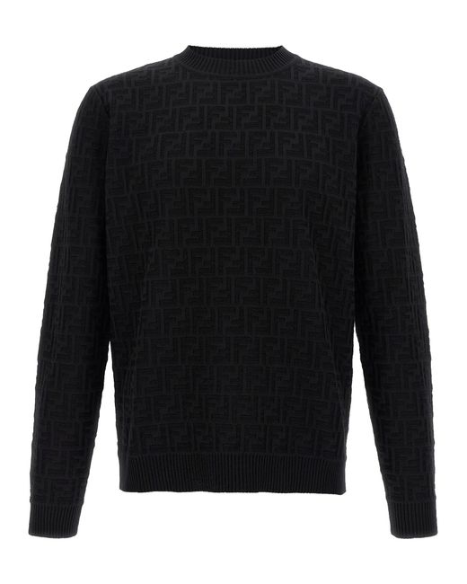 Ff jacquard suéter Fendi de hombre de color Black