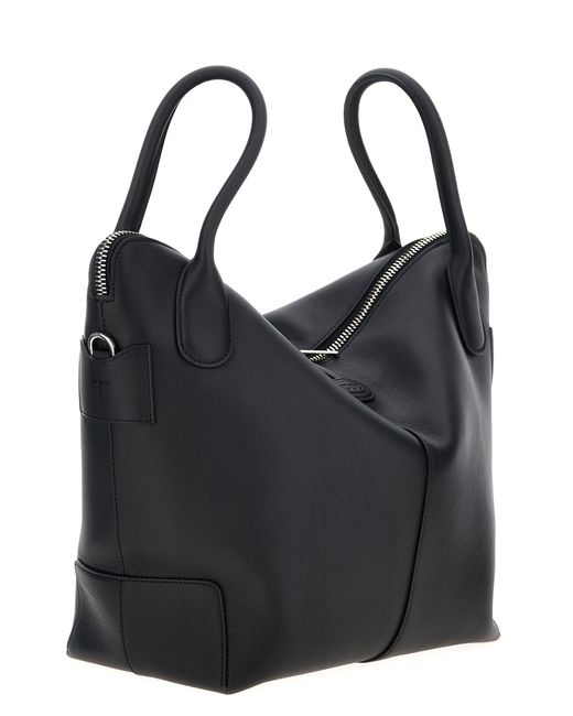 Tod's Black Di Swing Tote Bag